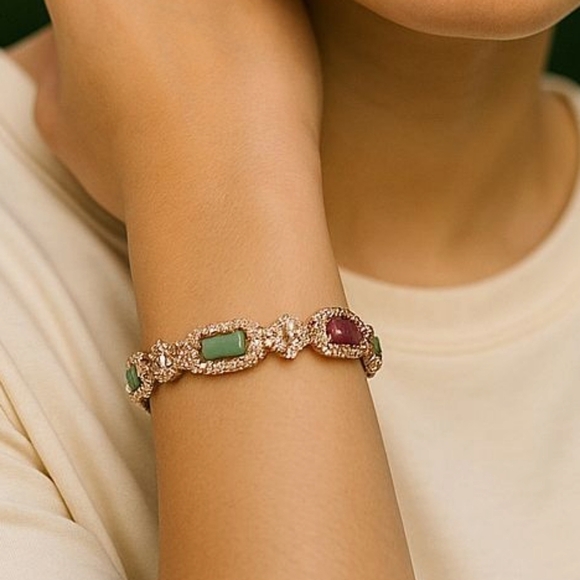 Rose Gold Indian CZ bangles - Picture 1 of 7